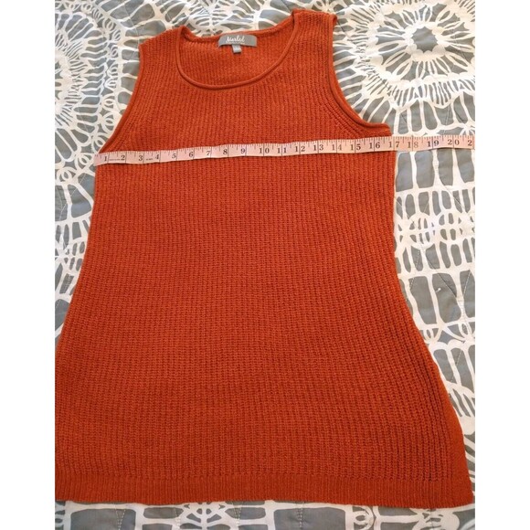Marled Reunited Clothing Women's Knit Tank Top Size L Ribbed Red Orange - Picture 6 of 11